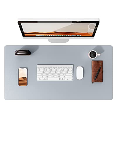 YSAGi Leather Desk Protector Office Mat Large Mouse Mat NonSlip PU Leather Blotter Laptop Desk Mat Waterproof Writing Pad for Office and Home Light Grey 354 x 17