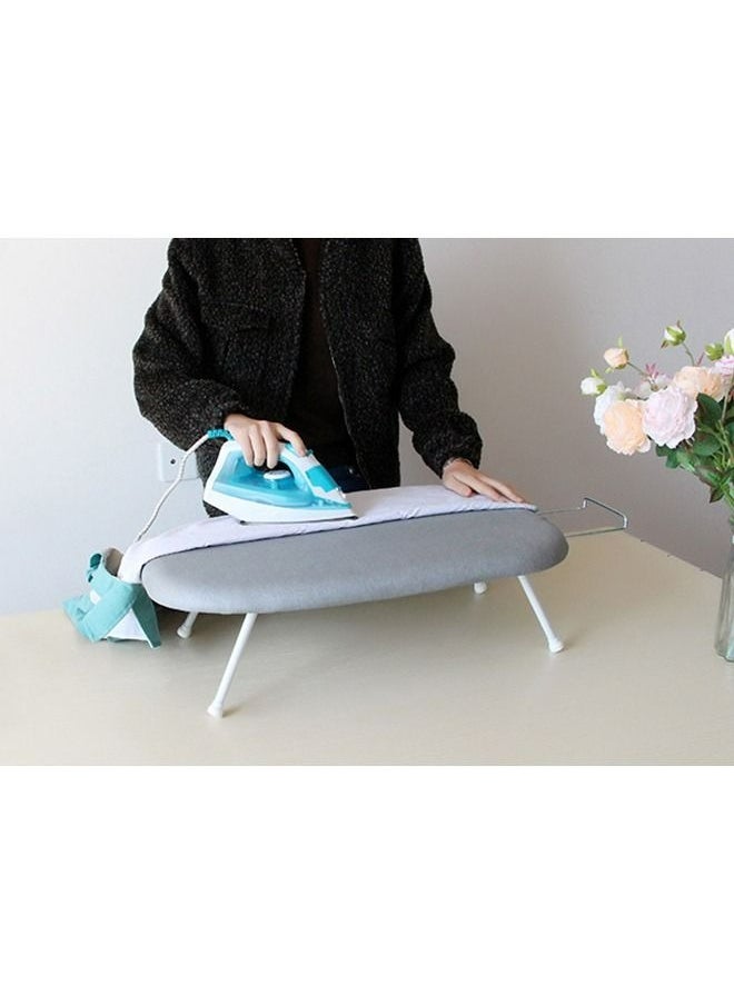 ULHYC Portable Household Tabletop Ironing Board with Folding Legs with Solid Steam Iron Rest For Home Dorm Grey  - Image 1