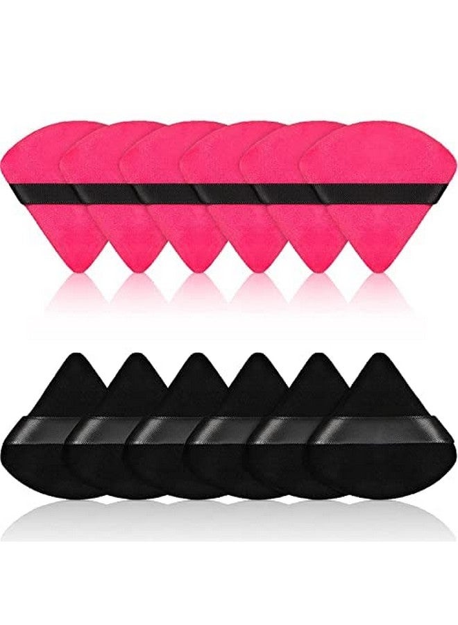 COSLUXE Pure Cotton Powder Puff Triangle Wedge Shape Designed For Contouring Under Eyes And Corners Loose Powder Mineral Powder Body Powder Makeup Tool (Black Pack Of 2) - Image 1