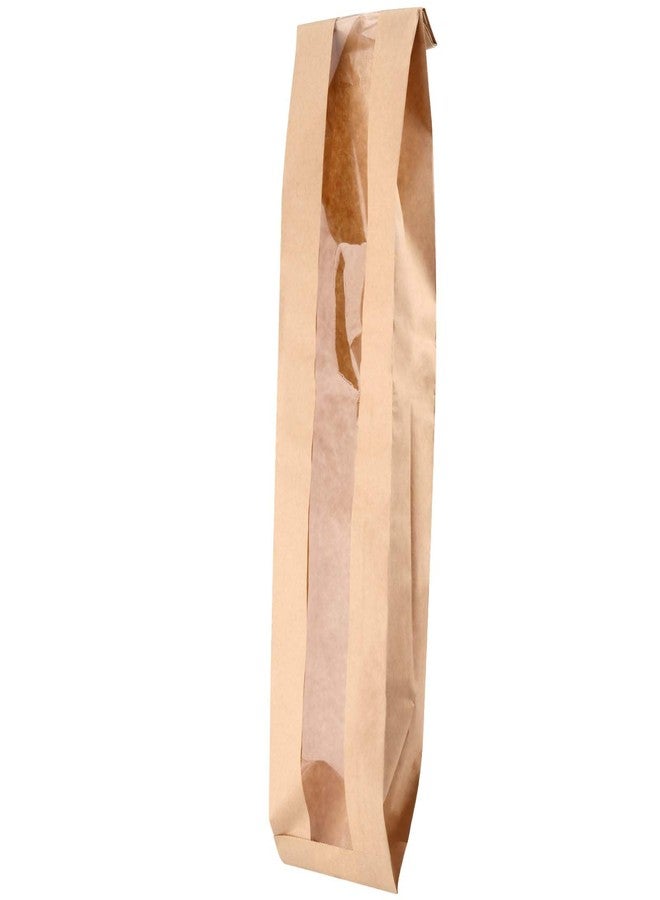 PINGEUI 200 Pack Baguette Bread Bags, 24 x 4 x 2 Inch Long Paper Bread homemade Bag with Window, Kraft Brown French Breads Bags for Doughnuts, Muffins, Sandwich - Image 5