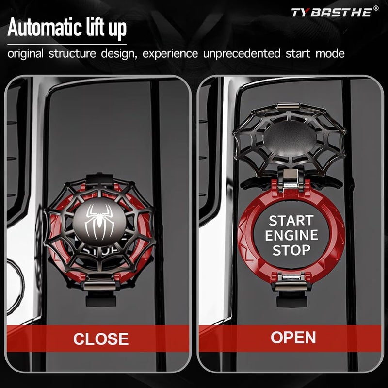 Tybasthe Original Push Start Button Cover, Spiderman, Black&Red - Image 3
