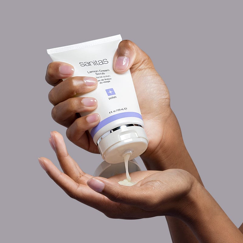 Sanitas Skincare Lemon Cream Scrub, Dual Action Manual Exfoliant, Facial Scrub, Vitamin C, 4 Ounces - Image 3