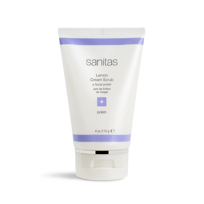 Sanitas Skincare Lemon Cream Scrub, Dual Action Manual Exfoliant, Facial Scrub, Vitamin C, 4 Ounces - Image 1
