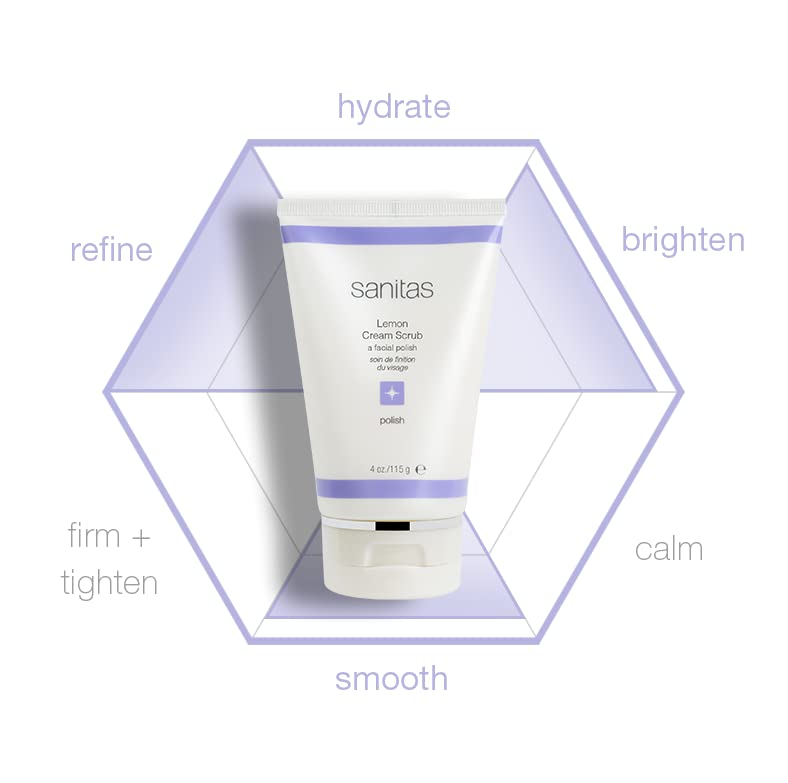 Sanitas Skincare Lemon Cream Scrub, Dual Action Manual Exfoliant, Facial Scrub, Vitamin C, 4 Ounces - Image 4