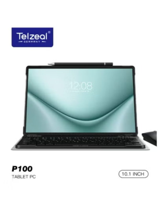 Telzeal P100 Android 13 Tablet – 10.1-Inch HD Display, 8GB RAM + 512GB Storage, Dual SIM + 5G WiFi, Octa-Core Processor, 8000mAh Battery, Wireless Keyboard & Mouse, Dual Cameras, Green - Image 4