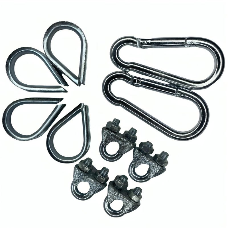 FITIFY Gym Machine Cable Wire (6mm) with Locking Accessories – ULocks, Eye Locks & Snap Hooks (Black Wire, 20 Meter) - Image 5