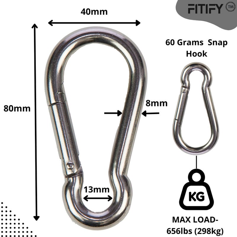 FITIFY Gym Machine Cable Wire (6mm) with Locking Accessories – ULocks, Eye Locks & Snap Hooks (Black Wire, 20 Meter) - Image 4