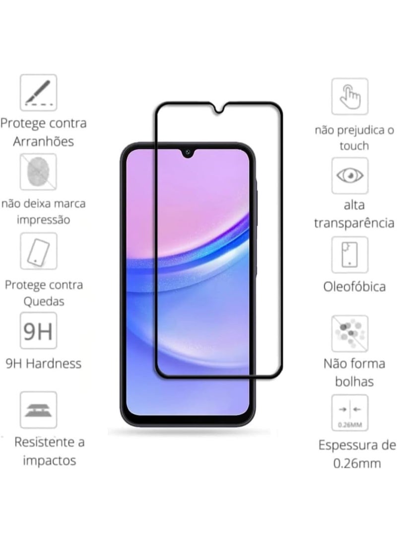 واقي شاشة زجاجي بإطار أسود لهاتف سامسونج جالاكسي A16 - A26 - Image 4