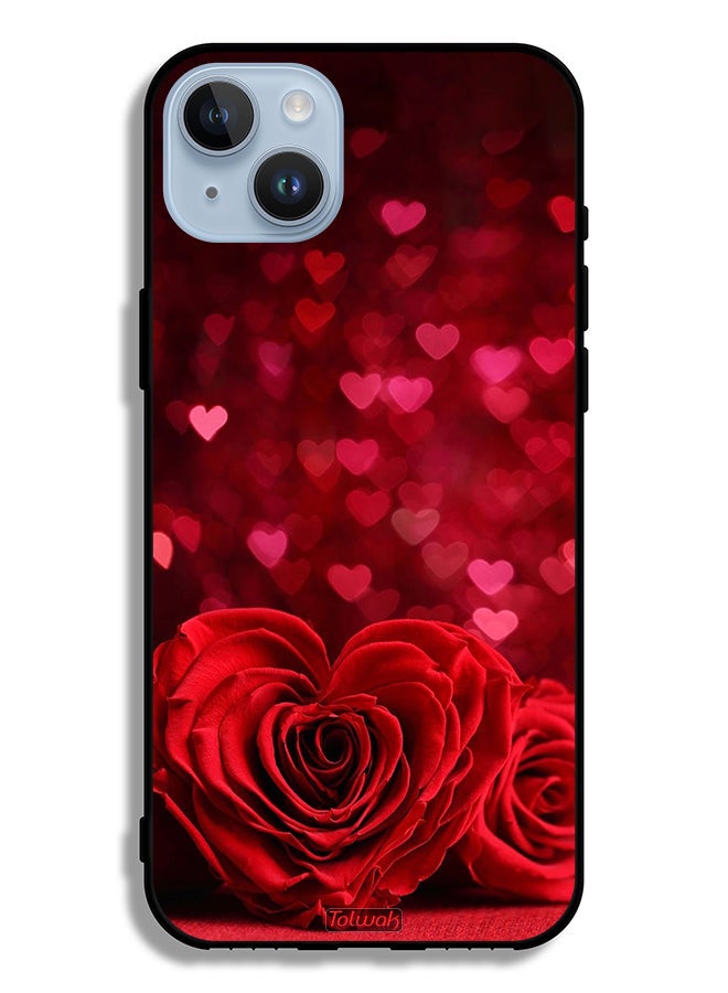 Tolwak Apple iPhone 14 Plus Protective Case Heart Flowers Abstract Art - Image 2