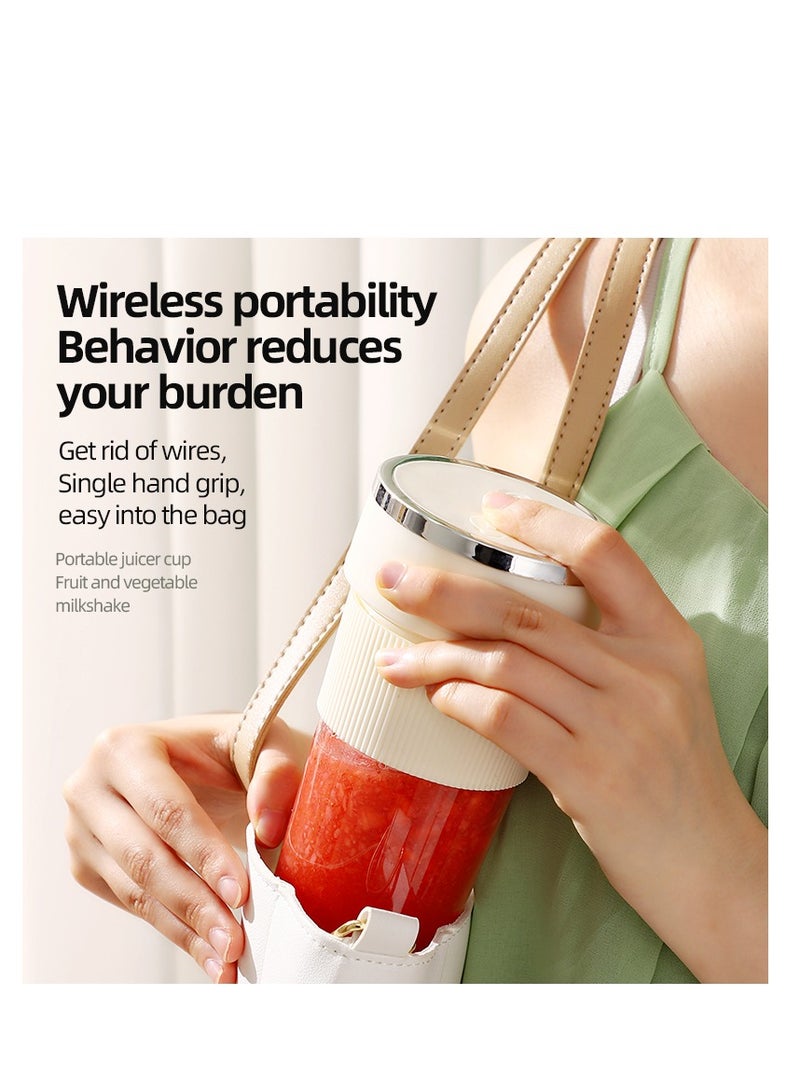 City Portable Blender,Portable Blender for Smoothies & Shakes,Mini Personal Blender, with Silicone Straw, USB Rechargeable, 6 Juice Blending Blades, for Kitchen, Home, Travel, Office, Sports, Gym,350ml,(K1-Milk coffee color) - Image 5