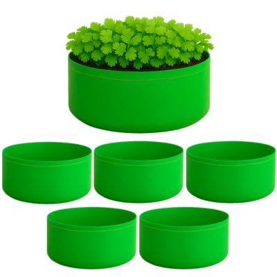 GroWonder Grow Bags for Plants 18x9inches, Terrace Gardening Vegetable Planting Pots, Woven Fabric Leafy Fruits Growing Containers-Pack of 6 - Image 1