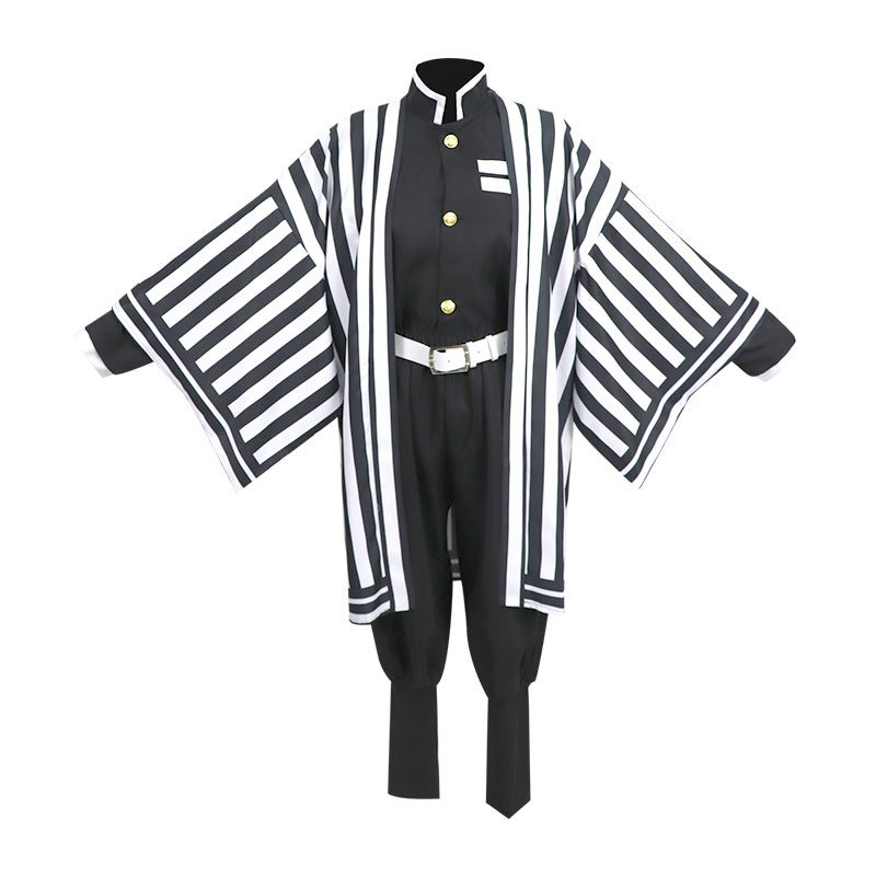 Ghost Extinguishing Blade Charcoal Zhilang Kitchen Gate Mi Douzi My Wife Shan Yi Fukuoka Yoshiyuki cosplay Clothing Wholesale Men and Women Black small Bane black and white suit 