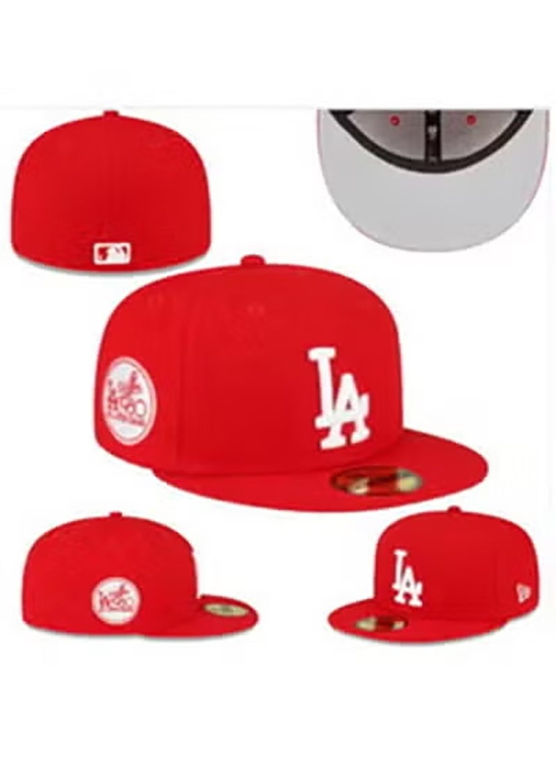 NEW ERA Red LA Logo Flat - Brim Baseball Cap, 57.7cm 