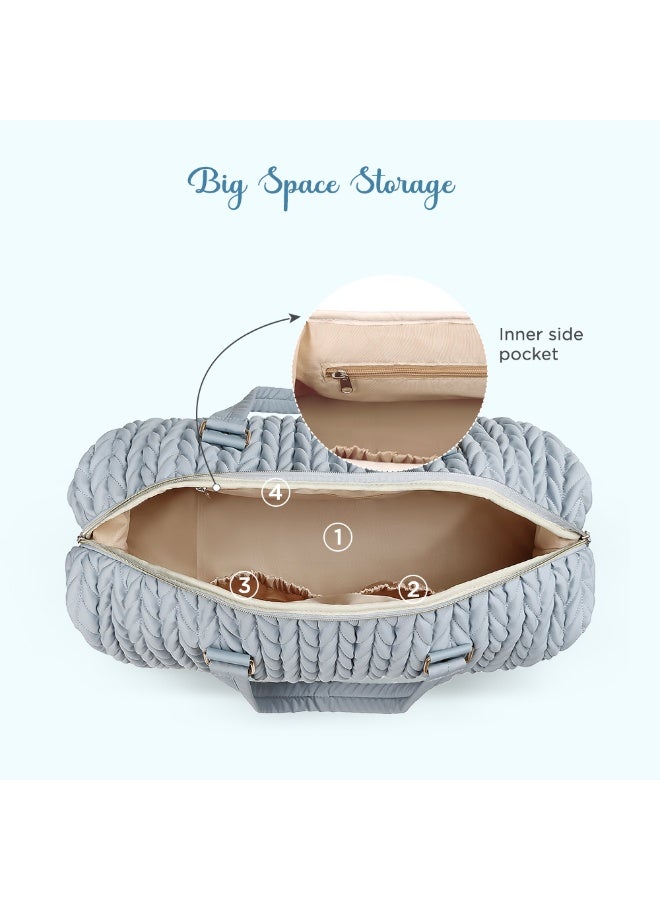 Little Story حقيبة حفاضات ليتل ستوري الفاخرة مع حقيبة صغيرة - رمادي - Image 4