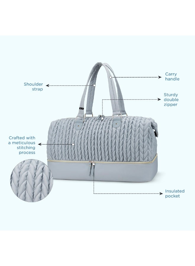 Little Story حقيبة حفاضات ليتل ستوري الفاخرة مع حقيبة صغيرة - رمادي - Image 3