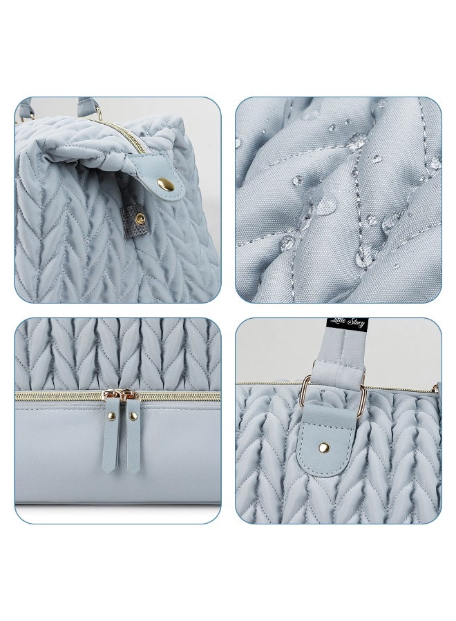 Little Story حقيبة حفاضات ليتل ستوري الفاخرة مع حقيبة صغيرة - رمادي - Image 5