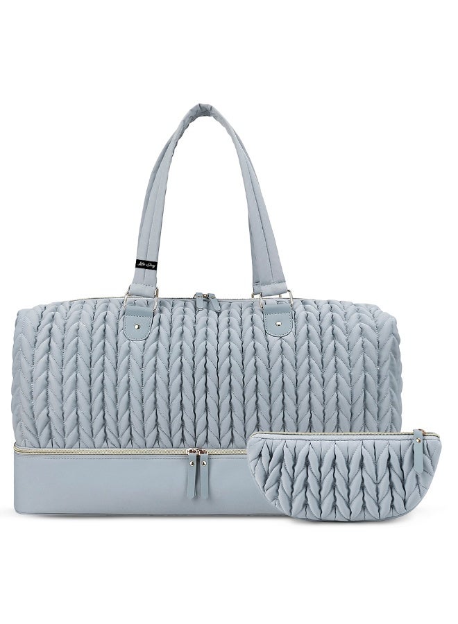 Little Story حقيبة حفاضات ليتل ستوري الفاخرة مع حقيبة صغيرة - رمادي - Image 1