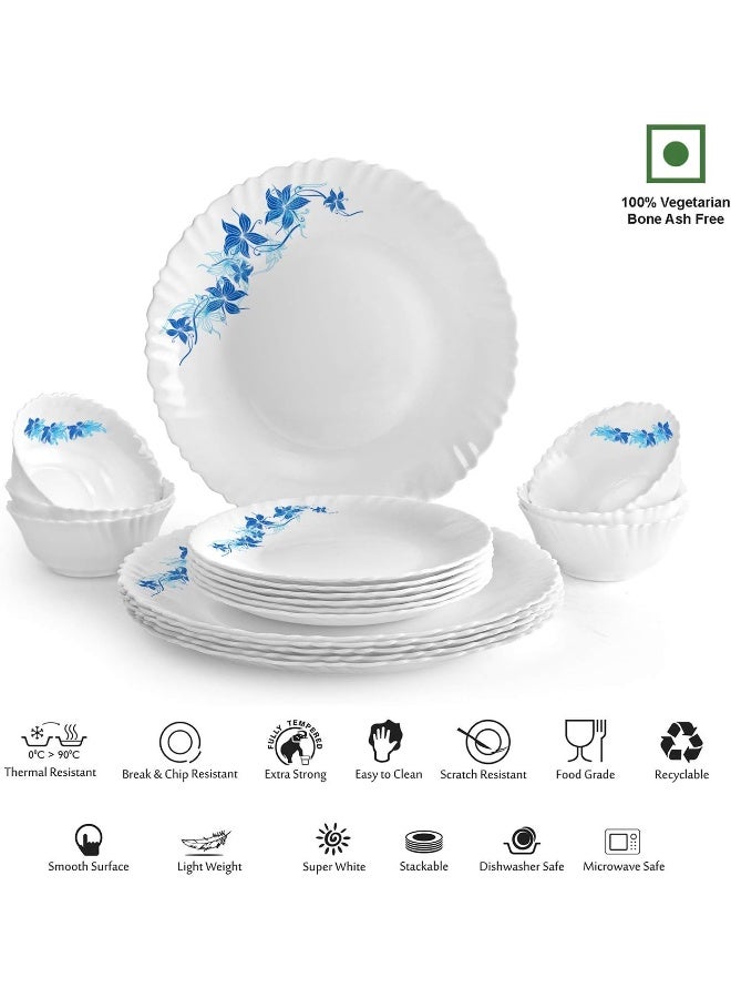 Cello طقم عشاء سيلو دازل أوبال وير (18 قطعة، دوامة زرقاء) - Image 3