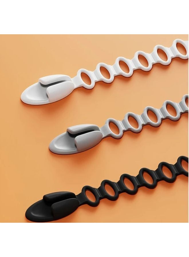 أسود 1 قطمة منظّمات كابلات للحائط توفير المساحة إدارة الأسلاك للمنزل والمكتب - Image 5