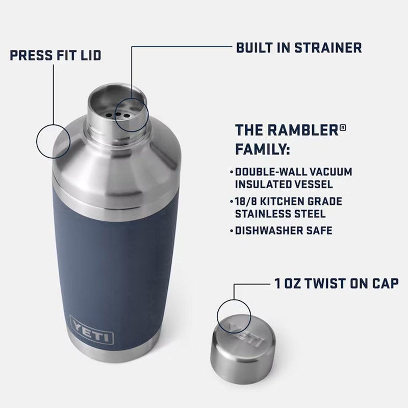YETI Rambler 20 oz Cocktail Shaker  Stainless Steel  Vacuum Insulated  Ultramarine Violet - Image 2