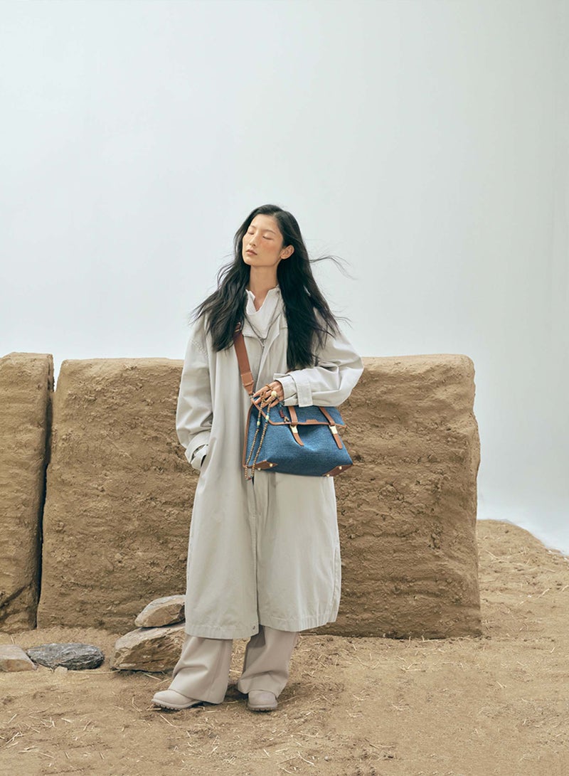 سونغمونت حقيبة كمبيوتر محمول من قماش الدنيم متقاطعة على الكتف - Image 3