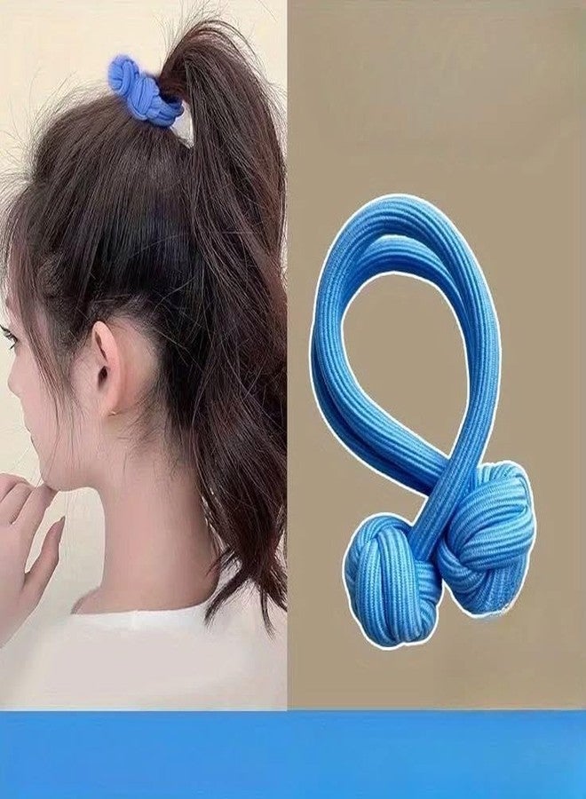 Knotted Hair Ties, Elastic Ponytail Holders, Multi-Color Pack, 5 Pieces - Image 3