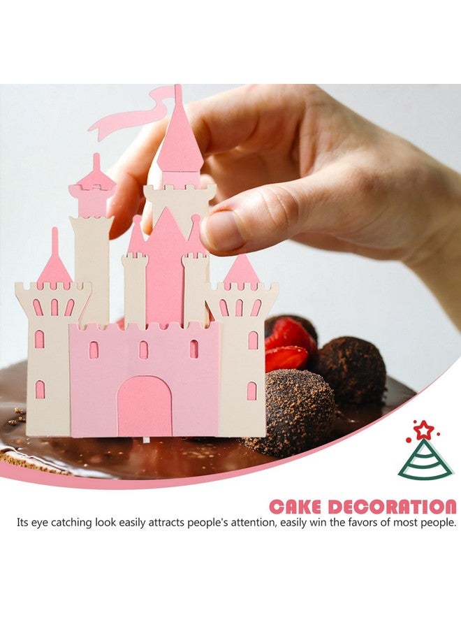 PRETYZOOM 6pcs Castle Cake Toppers, Double Layer Big Castle Cake Inserts, Princess Birthday Photo Props, Birthday, Wedding Cake Decoration - Image 4