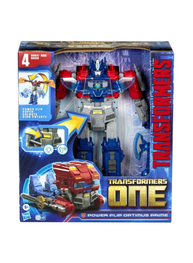 Transformers One Movie Power Flip Optimus Prime (Orion Pax) Converting Action Figure, 4 Modes, 10-inch Interactive Electronic Toy, Lights & Sounds, Age 6+ - Image 4