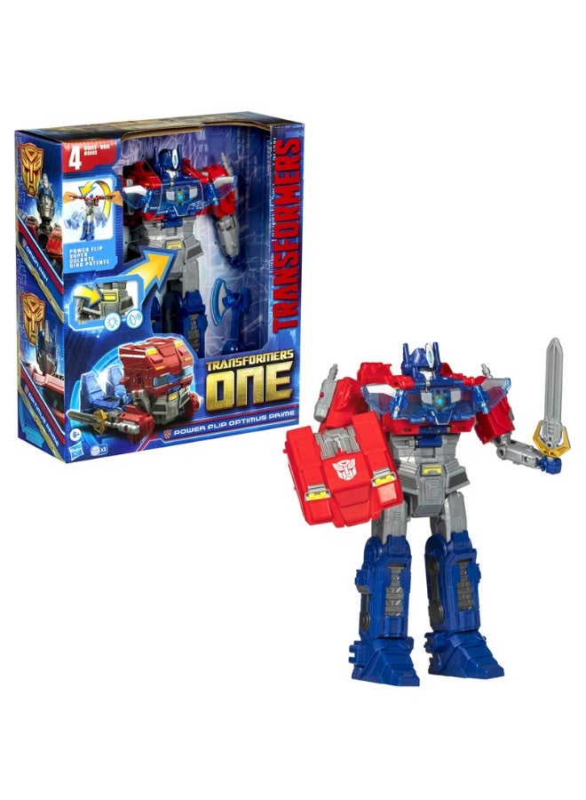 Transformers One Movie Power Flip Optimus Prime (Orion Pax) Converting Action Figure, 4 Modes, 10-inch Interactive Electronic Toy, Lights & Sounds, Age 6+ - Image 2