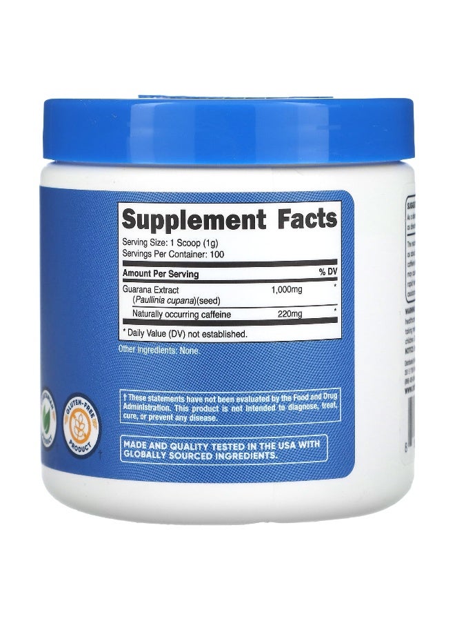 Nutricost نوتريكوست، مسحوق غوارانا، 3.5 أونصة (100 جرام) - Image 2