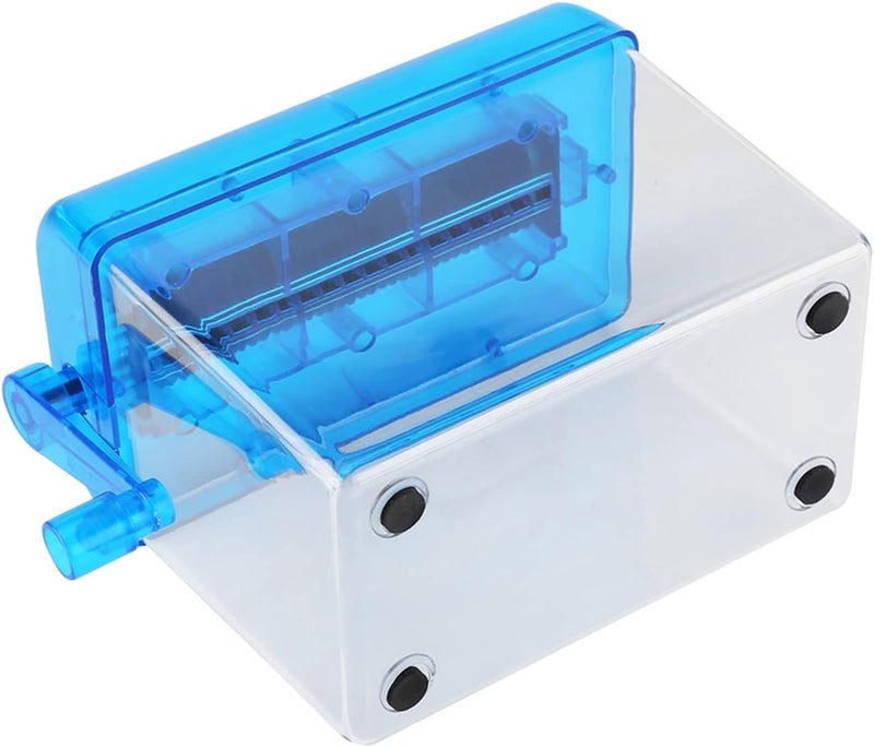 Manual Shredder, A6 Portable Hand Cranked Document Letter Receipt Paper Cut Strip Cutting Tool for Office Home School, 16.7x10x14.6cm/6.57x3.94x5.75in (Blue) - Image 4