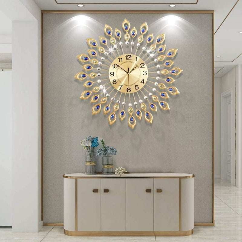 FMTAD 26.4 Inch Gold Large Wall Clock for Living Room Decor, Elegant 3D Modern Wall Clock with Dial Arabic Number, Non-Ticking Silent, Easy to Read, Suitable for Kitchen, Bedroom, Office, Hotel - Image 4
