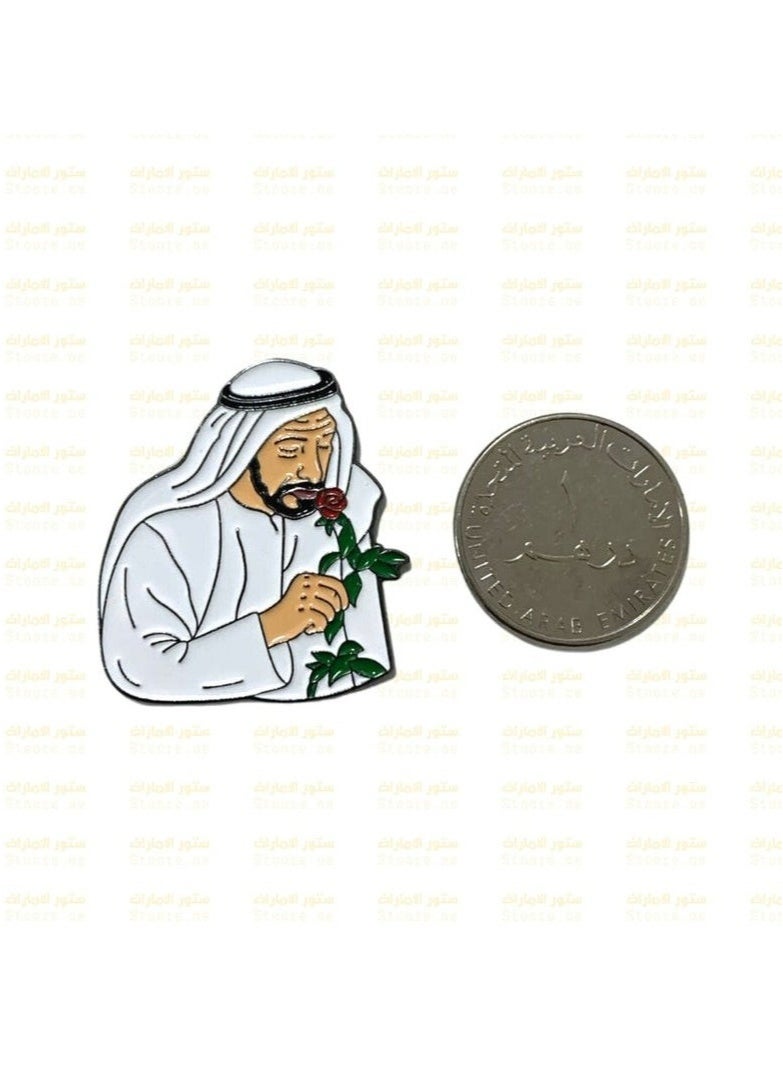 ACLIX Sheikh Zayed Bin Sultan al Nahyan Logo Design 2D Mix Sticker Badge Metal 7 Pcs 3cm - Image 1