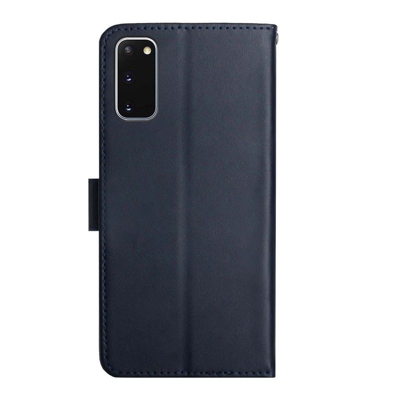 HuHa Protective Cover For Samsung Galaxy S20 Genuine Leather Fingerprint-proof Horizontal Flip Phone Case(Blue) - Image 3