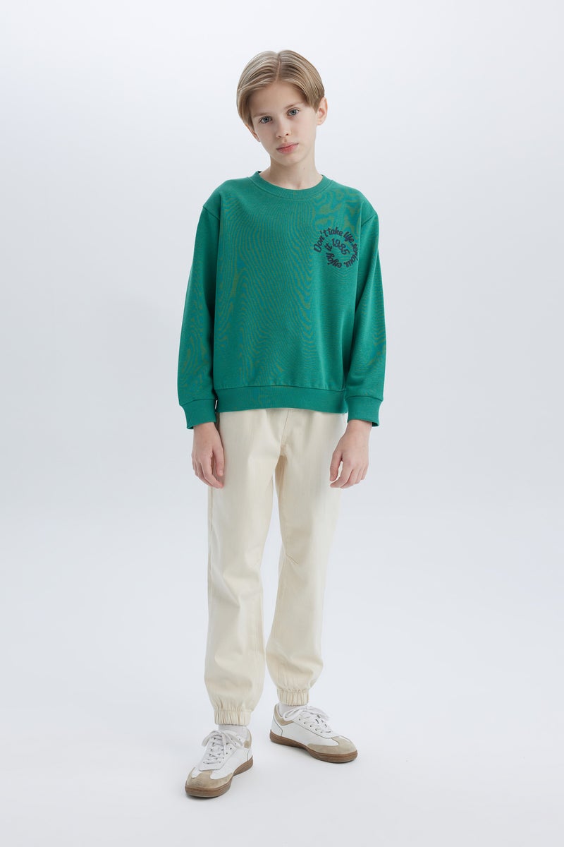 ديفاكتو سويت شيرت اولادي قصة عادية أخضر - Image 2