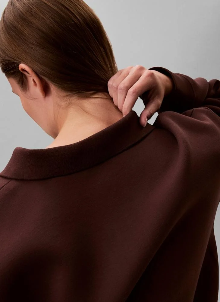 CALVIN KLEIN  Logo Oversized Polo Sweatshirt for Women | Best Price UAE
