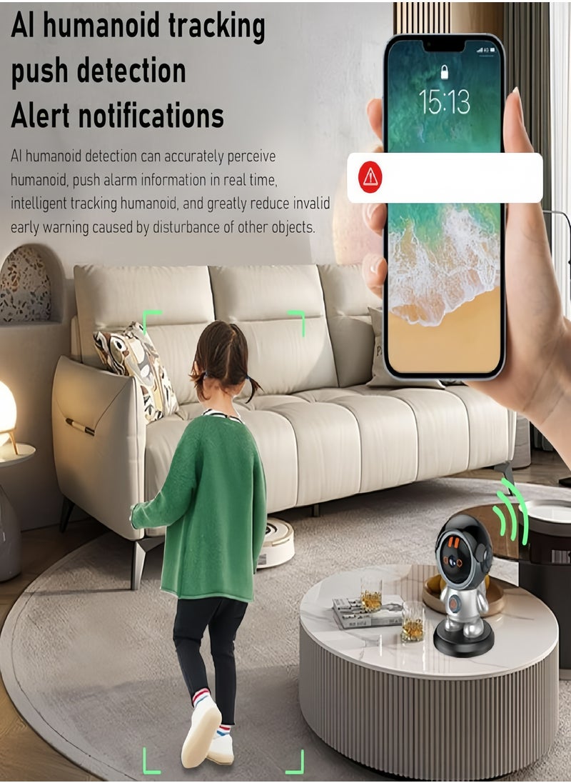 SQNCHN - High-Tech AI Smart Robot Camera | Wireless WiFi Remote Surveillance | Auto Tracking & Detection | 1296P Ultra-HD Infrared Night Vision | Trendy Home Security - Image 1