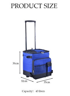 DUNISO Trolley Cooler Food Bag, Portable Hand Boot Cart Trunk, Insulated Rolling Thermal Beverage with Foldable Wheels Roller for Outdoor BBQ Beach, Camping, Picnics, Grocery Shopping  - Image 4