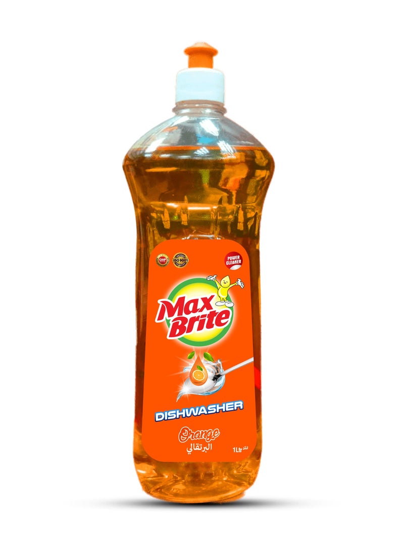 Max Brite Dishwashing Liquid Tough on Stains Gentle on Hands Orange Fragrance 1L - Image 1