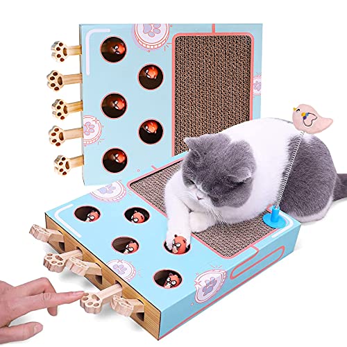 Tookincmo Enrichment Toys for Indoor Cats with cat Scratching pad Cat Cardboard Box to Make Lots of Fun cat Interactive Toy to Relieve Boredom and Train IQ - Image 1