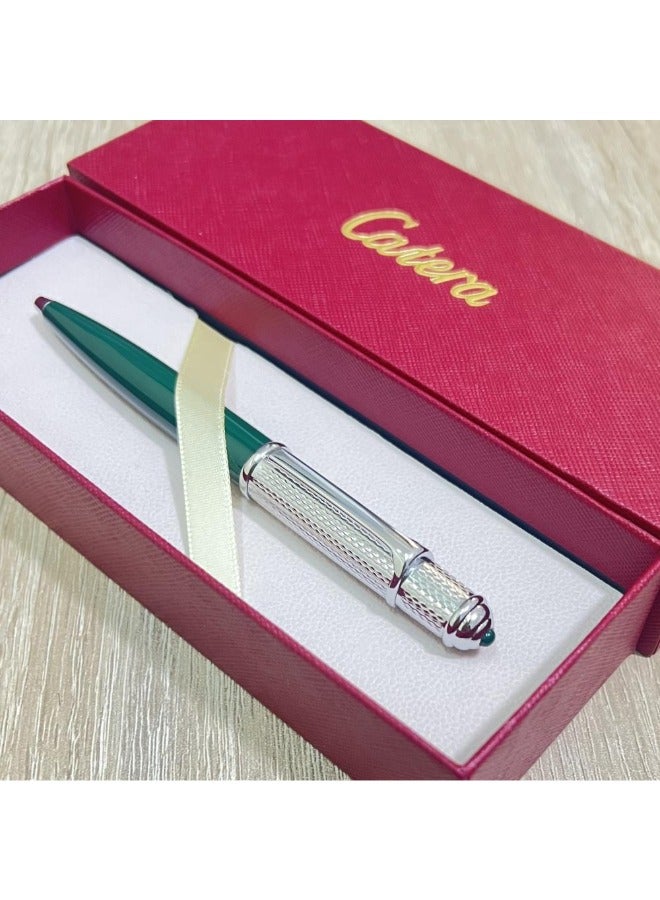 كاتيرا قلم بجودة و اناقة عالية بتصميم مريح وسلس باللونين الفضي والأخضر. - Image 1