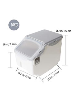 BLOOMING TIME Grain & Rice Storage Bin Set – 10kg Large Food Containers with Leak-Proof Locking Lid, Plastic Cereal & Pet Food Storage, 2-Pack  - Image 2
