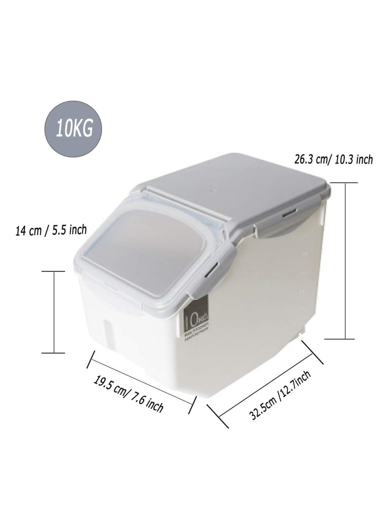 BLOOMING TIME Grain & Rice Storage Bin Set – 10kg Large Food Containers with Leak-Proof Locking Lid, Plastic Cereal & Pet Food Storage, 2-Pack - Image 2