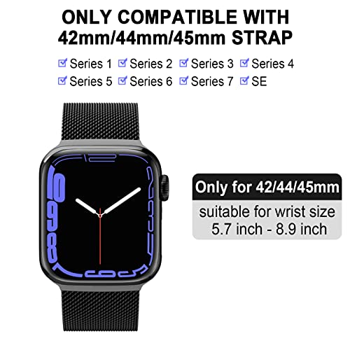 Sunnywoo Milanese Mesh Loop Compatible with Apple Watch Bands 42mm 44mm 45mm 46mm 49mm 38mm 40mm 41mm for Men Women, Stainless Steel Mesh strap for iWatch Series 10 9 8 7 6 SE 5 4 3 2 1 Ultra - Image 2