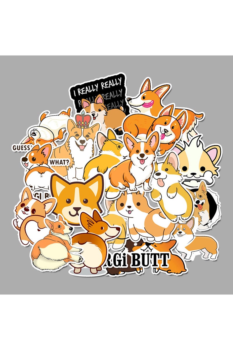 قوس قزح أورينبو ملصقات لطيفة، 50 قطعة من ملصقات كلاب كورجي الأليفة للأطفال والمراهقين والبالغين لتزيين حقائب السفر والدراجات النارية والهواتف المحمولة، ملصقات فريدة مقاومة للماء، مطبوع عليها كلاب - Image 4