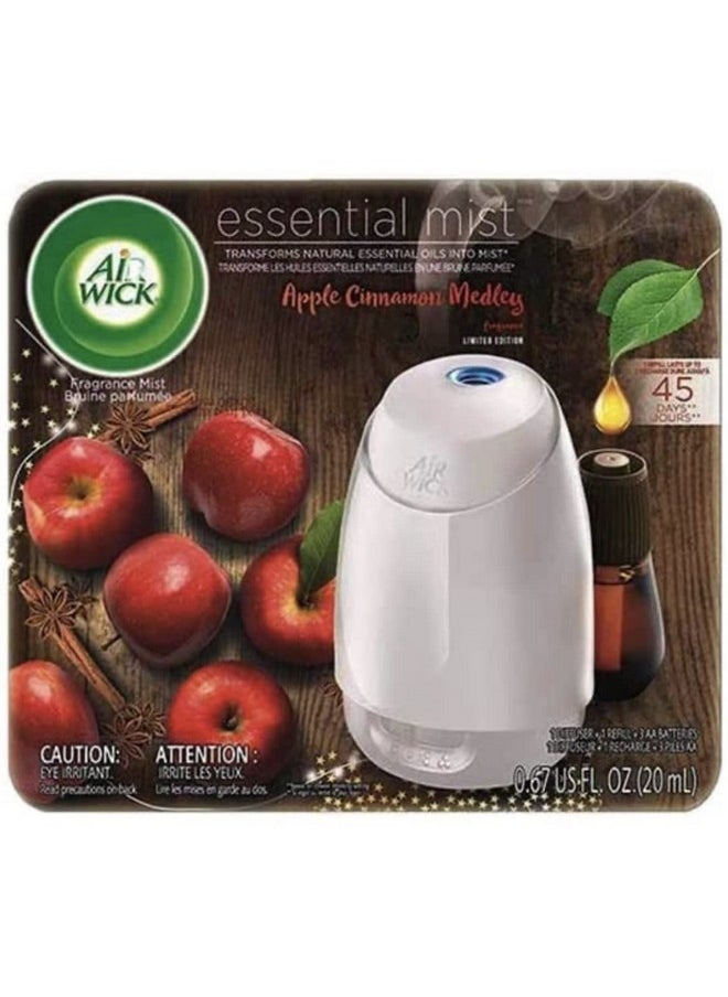 Air Wick - Essential Mist Essential Oils Diffuser (Diffuser + 1 Refill) Apple Cinnamon Medley Fall Scent Fall Spray Air Freshener Packaging May Vary - Image 1