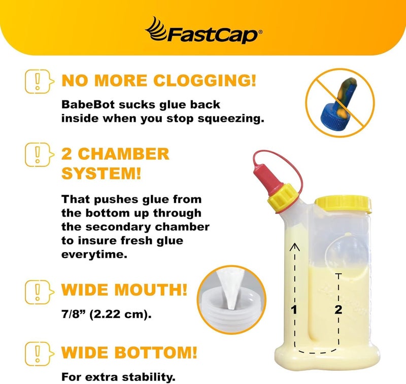 Fastcap 98211 BabeBot 4-Ounce Wide Mouth Glue Bottle - Image 3
