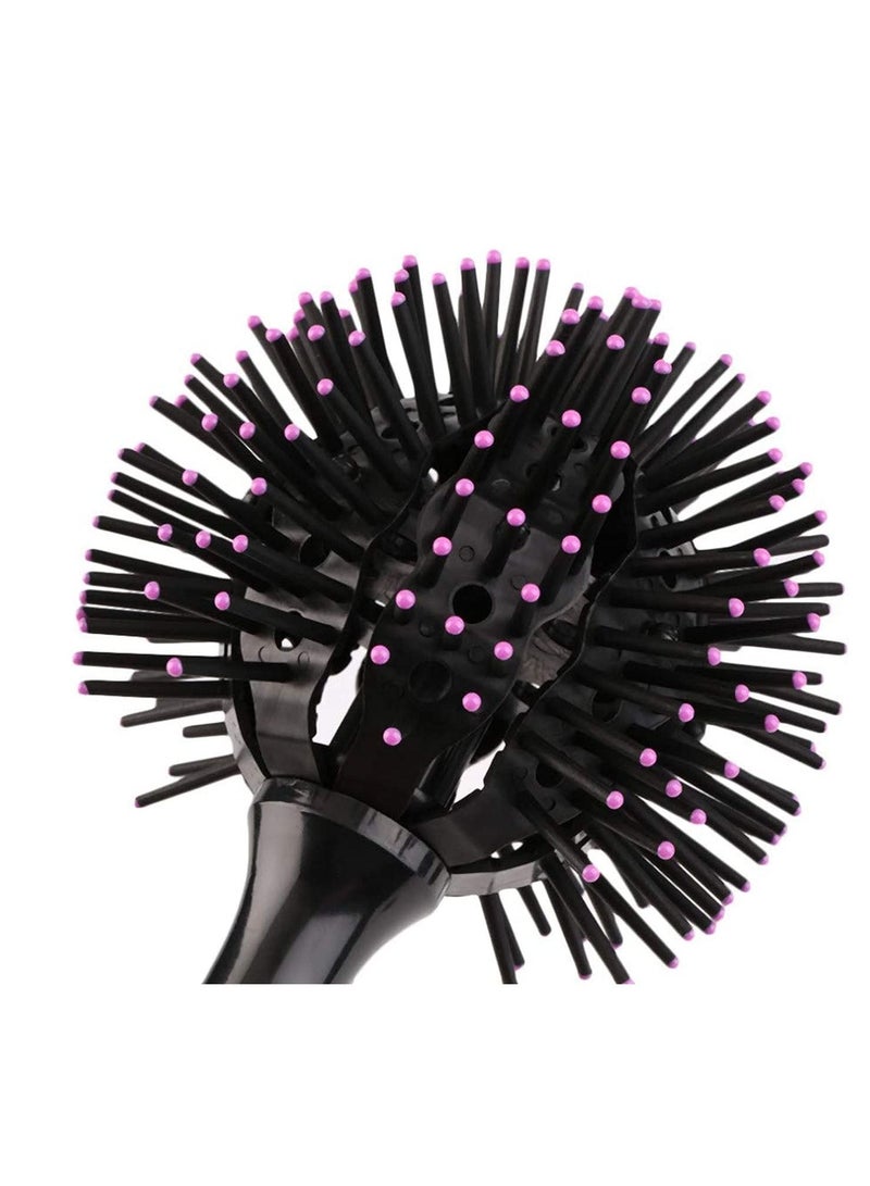 Y&D Hair Brush Ball Blowdry 3D Bomb Curl Hairbrush Styling Salon Round Curling Curler Comb Tool for Making Curly Sphere Thermal Large (Pink-Black) - Image 5