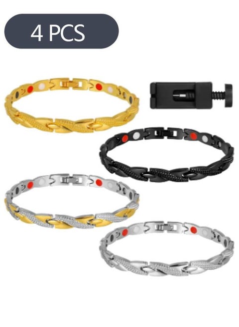 Magnetic Bracelets for Men Women, Fashion Bracelet Jewelry Accessories,  Wristband Magnetic Bracelets with Links Removal Tool