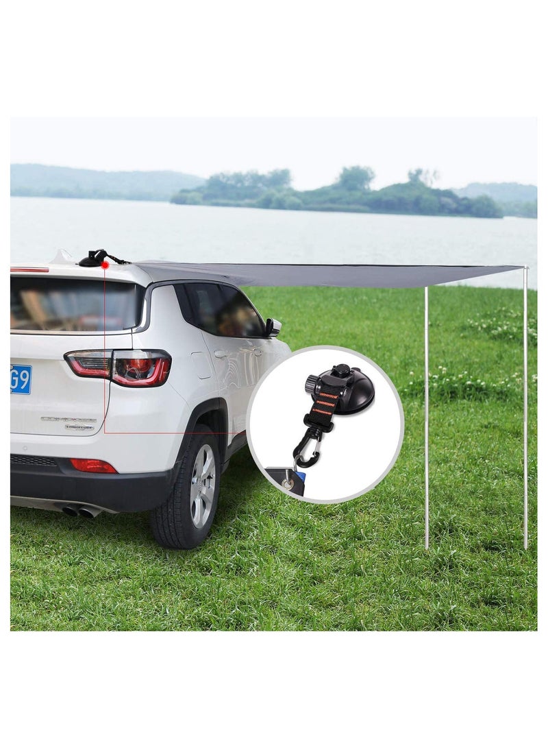 KASTWAVE Heavy Duty Suction Cup Anchor with Securing Hook Tie Down, Camping Tarp Accessory as Car Side Awning, 2 Pieces  - Image 3
